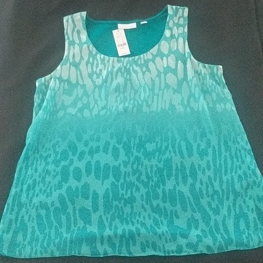 Ombre Teal Leopard Print Sleeveless Tank